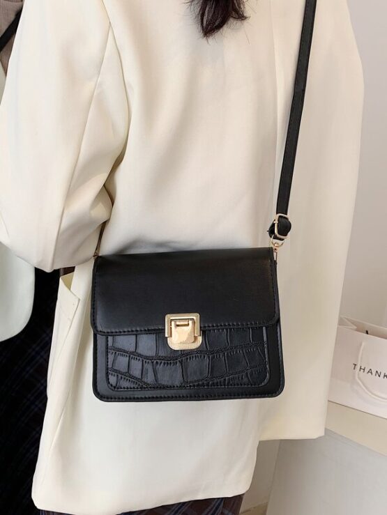 EMERY ROSE Croc Embossed Crossbody Bag