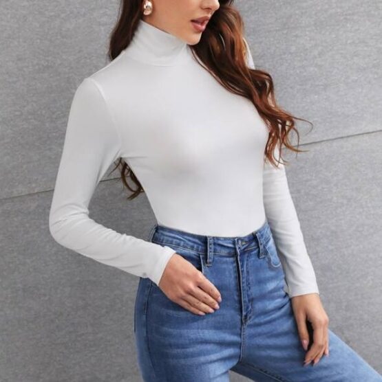 Fantastic  High Neck Slim Fit Basic Tee - Image 7
