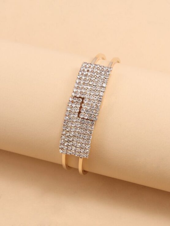 Fantastic  Rhinestone Leaf Decor Bracelet - Image 2