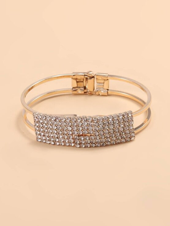 Fantastic  Rhinestone Leaf Decor Bracelet - Image 3