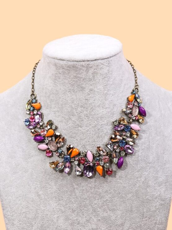 Rhinestone Water Drop Decor Necklace - Image 2