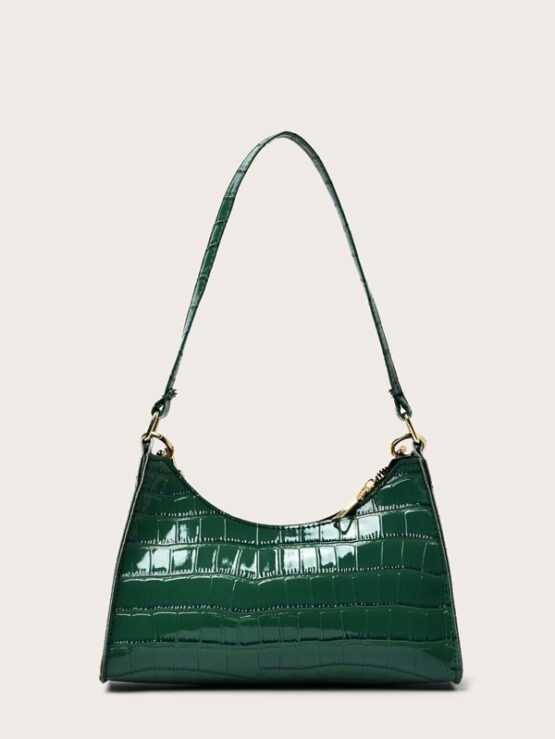 Croc Embossed Chain Shoulder Bag - Image 5