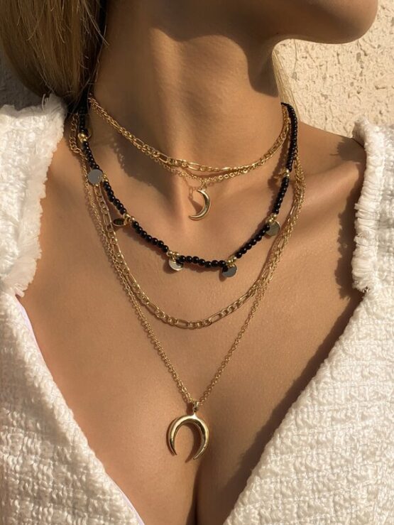 Fantastic  Moon Charm Layered Necklace