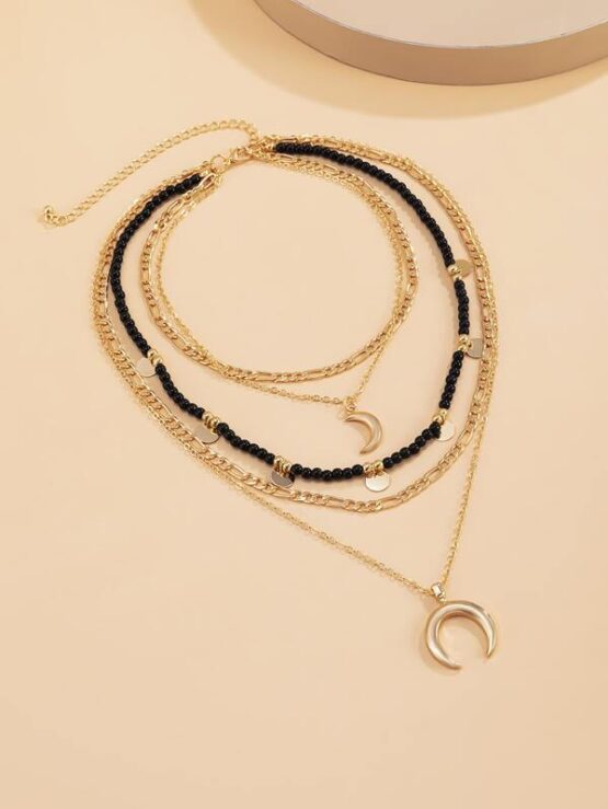 Fantastic  Moon Charm Layered Necklace - Image 3
