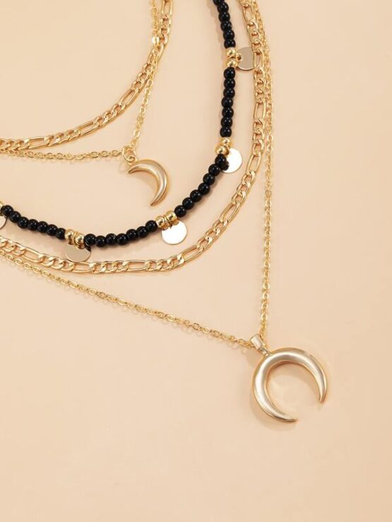 Fantastic  Moon Charm Layered Necklace - Image 2
