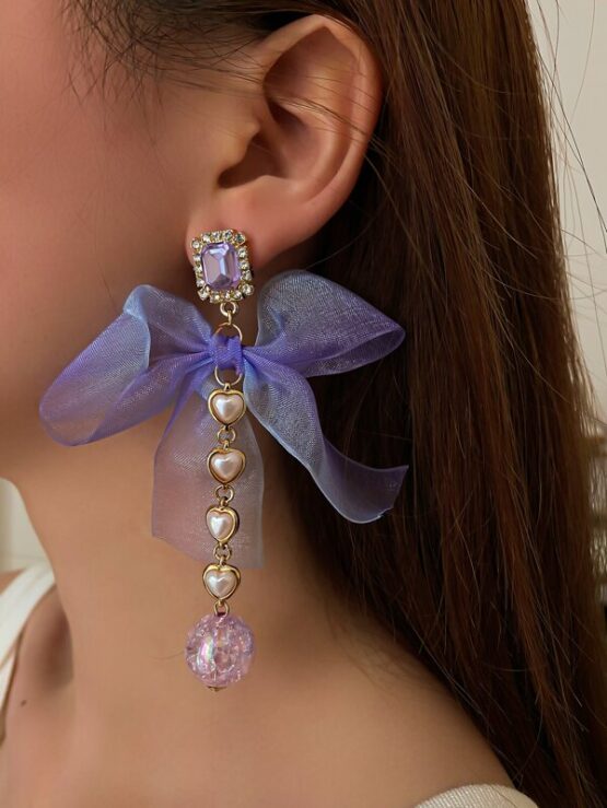 Bow Decor Drop Earrings