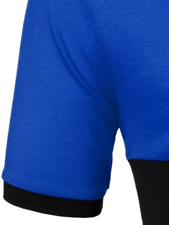 Men Sea Gull Embroidery Colorblock Polo Shirt - Image 13