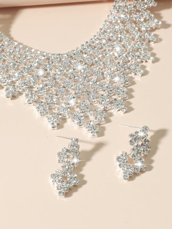 3pcs Rhinestone Decor Jewelry Set - Image 2
