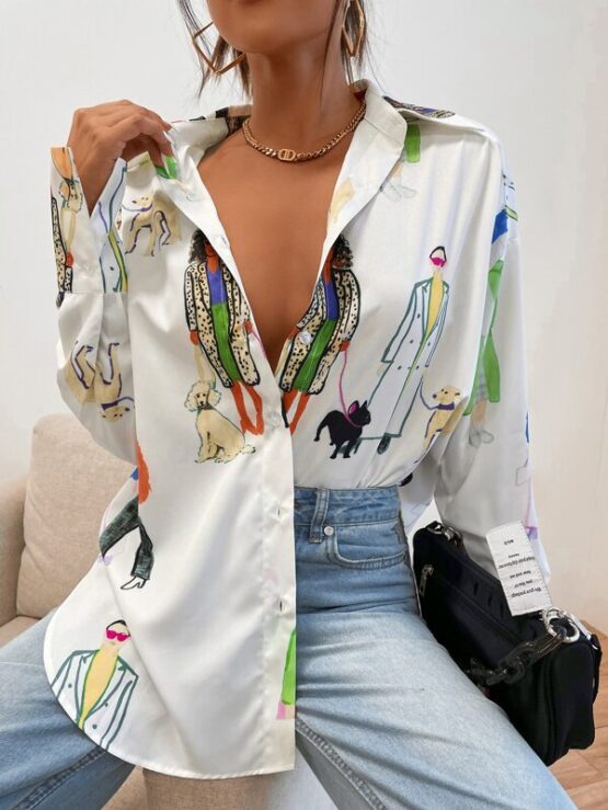 Fantastic  Figure Graphic Longline Blouse