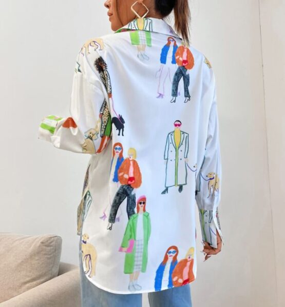 Fantastic  Figure Graphic Longline Blouse - Image 3