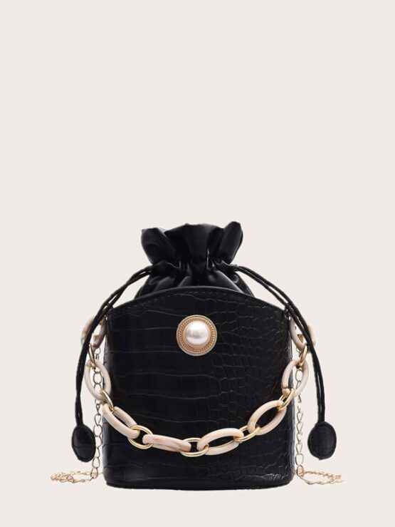 Fantastic  Crocodile Chain Bucket Bag - Image 2