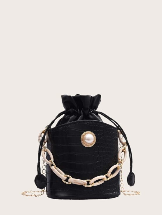 Fantastic  Crocodile Chain Bucket Bag - Image 3