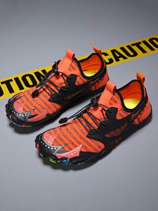 Men Striped Pattern Lace Up Decor Water Shoes - Image 5