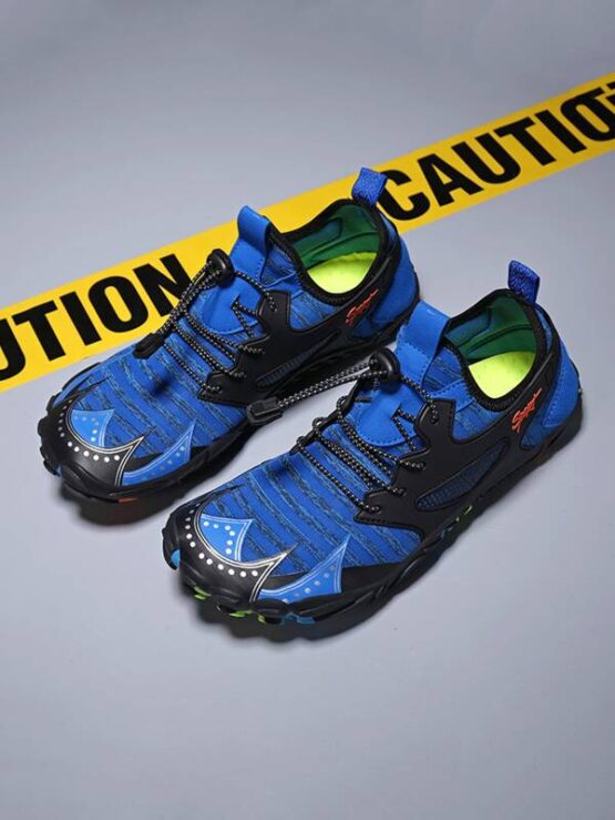 Men Striped Pattern Lace Up Decor Water Shoes - Image 6