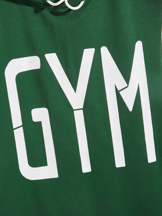 Men Letter Graphic Preppy Hooded Tank Top - Image 9