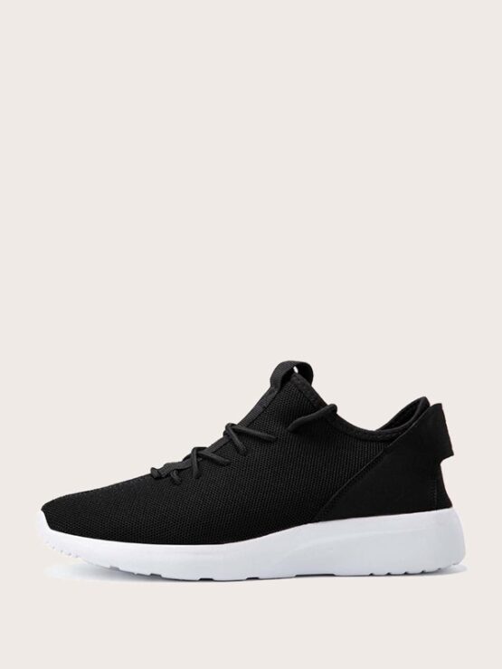 Men Lace-up Decor Knit Sneakers - Image 4
