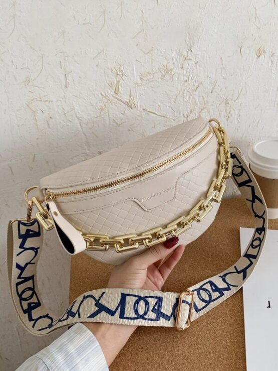 Quilted Fanny Pack With Chain Handle