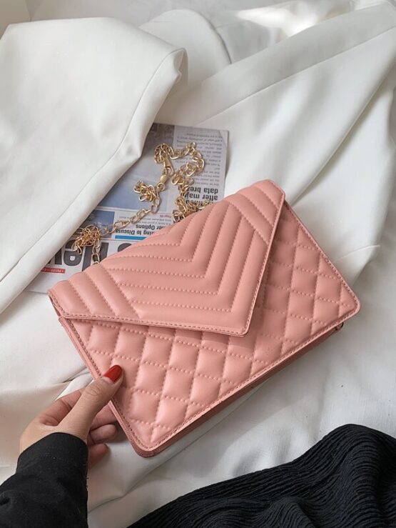 Minimalist Quilted Chain Crossbody Bag