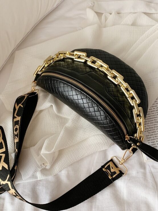Quilted Fanny Pack With Chain Handle - Image 6