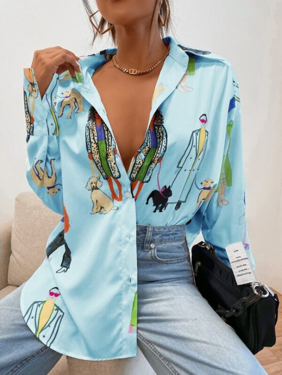 Fantastic  Figure Graphic Longline Blouse - Image 4