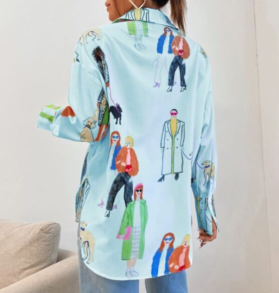 Fantastic  Figure Graphic Longline Blouse - Image 6