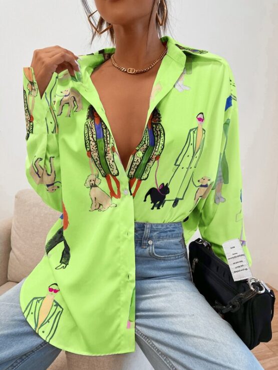 Fantastic  Figure Graphic Longline Blouse - Image 7