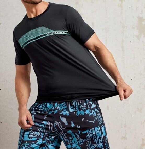 Men Letter Graphic Sports Tee
