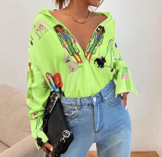 Fantastic  Figure Graphic Longline Blouse - Image 8