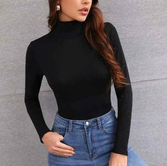 Fantastic  High Neck Slim Fit Basic Tee