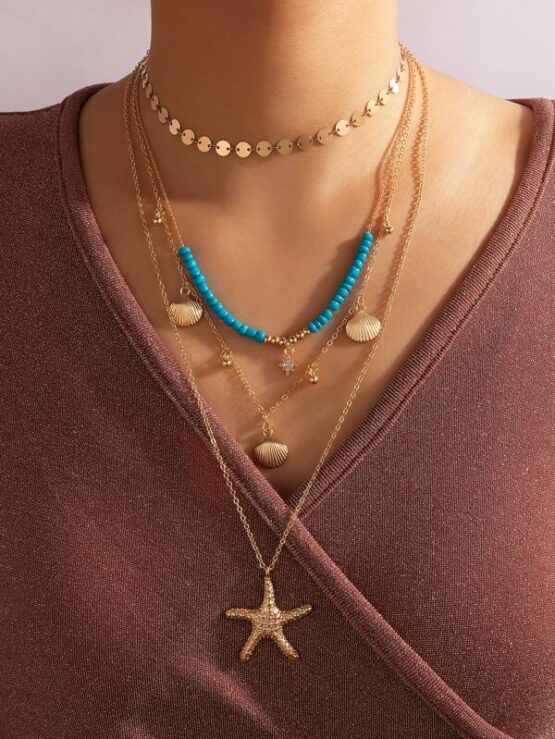 Shell & Starfish Pendant Necklace