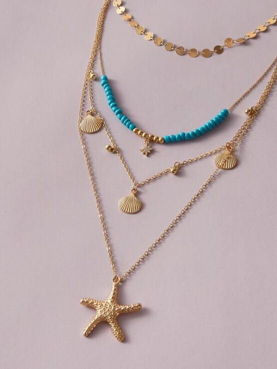 Shell & Starfish Pendant Necklace - Image 2