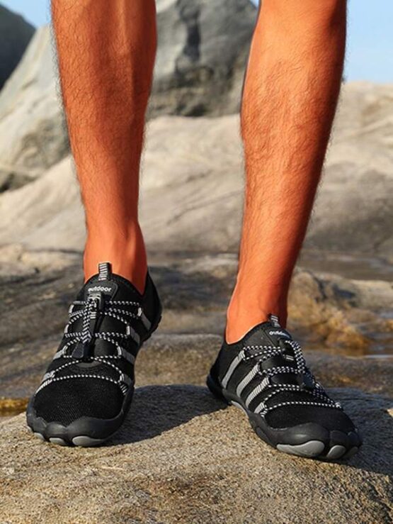 Men String Decor Mesh Sneakers - Image 3