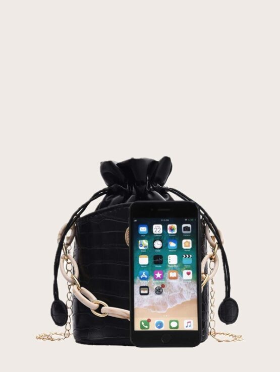 Fantastic  Crocodile Chain Bucket Bag - Image 4