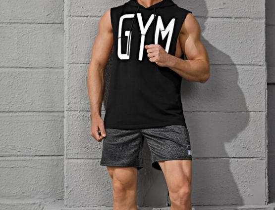 Men Letter Graphic Preppy Hooded Tank Top - Image 2
