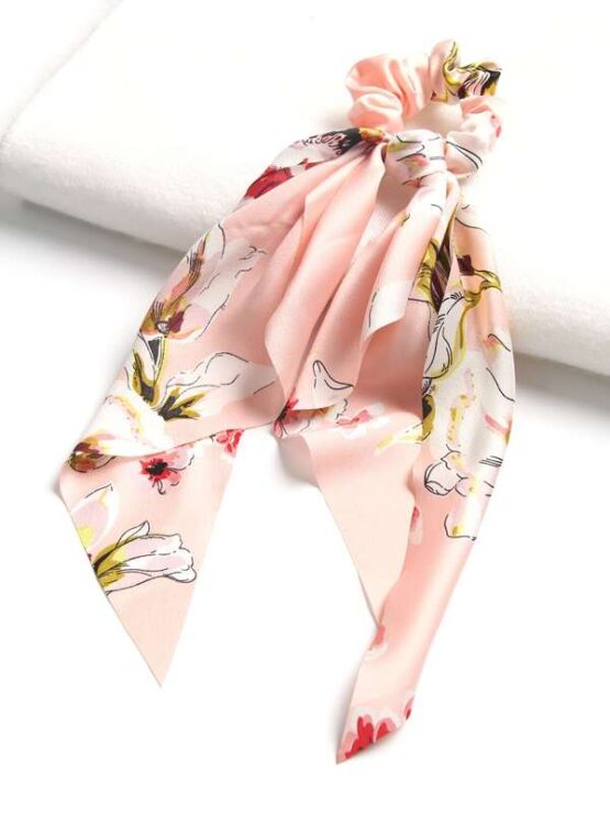 Fantastic Three Pieces Flower Print Scarf Hair Tie - Image 6