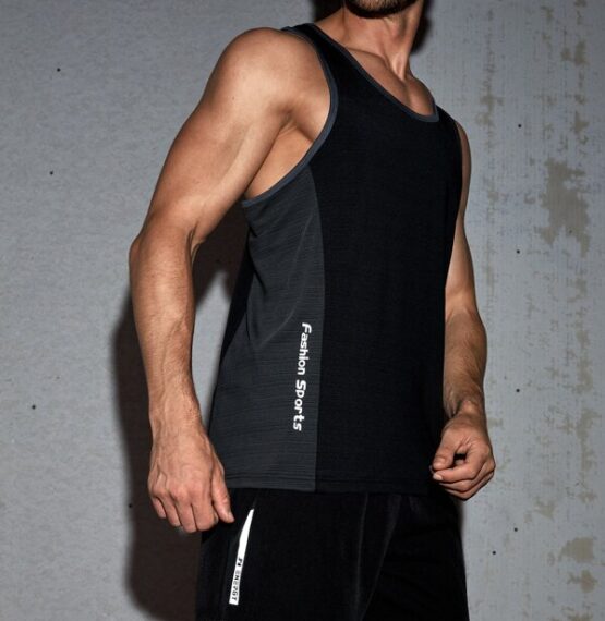 Men Letter Graphic Sleeveless Sports Tank Top