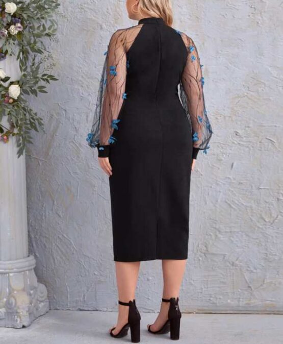 Plus 3D Butterfly Applique Detail Dress - Image 2
