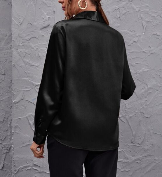 Fantastic  Button Front Satin Blouse - Image 5