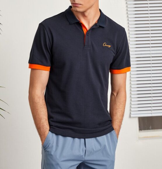 Men Letter Embroidery Polo Shirt