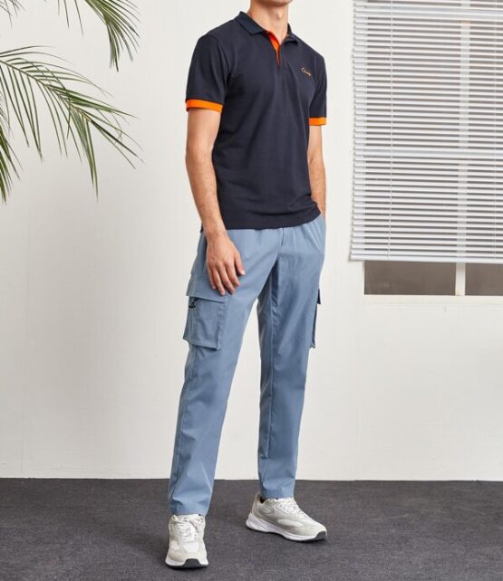 Men Letter Embroidery Polo Shirt - Image 3