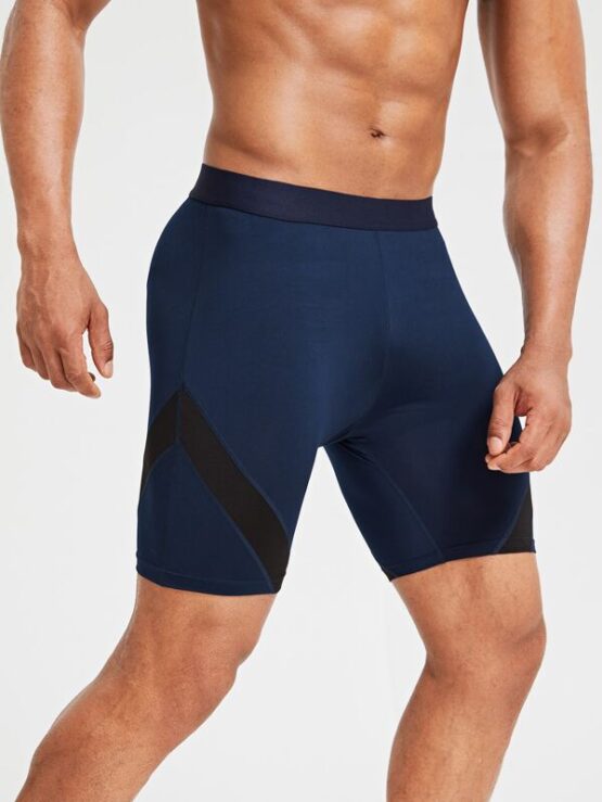 Men Contrast Panel Sports Shorts - Image 2