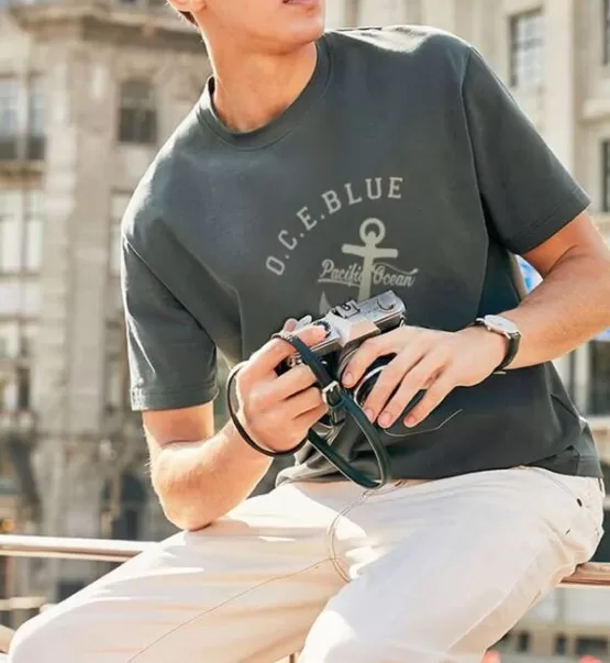Men Letter & Anchor Graphic Tee - Image 3
