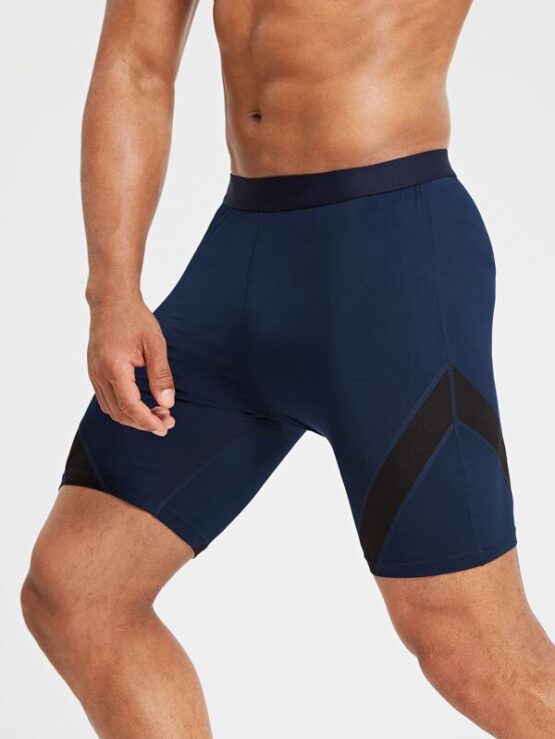 Men Contrast Panel Sports Shorts