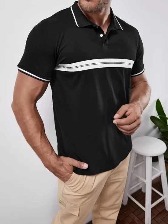Fantastic  Men Striped Print Polo Shirt