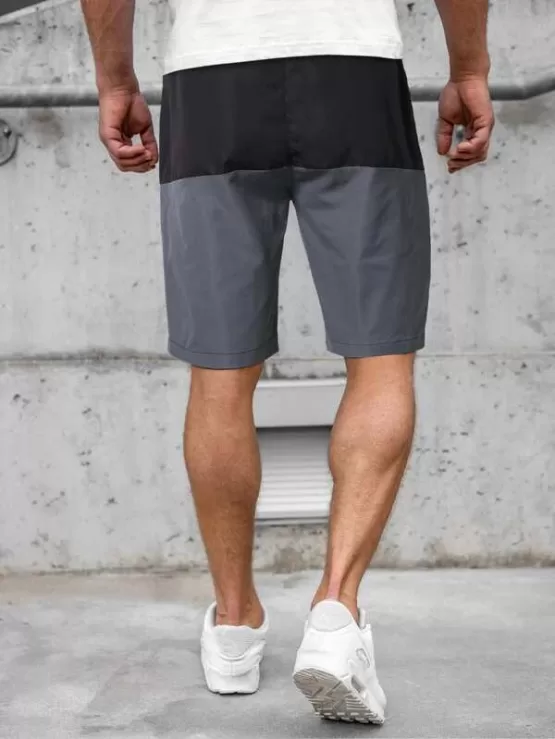 Men Color Block Drawstring Shorts - Image 2