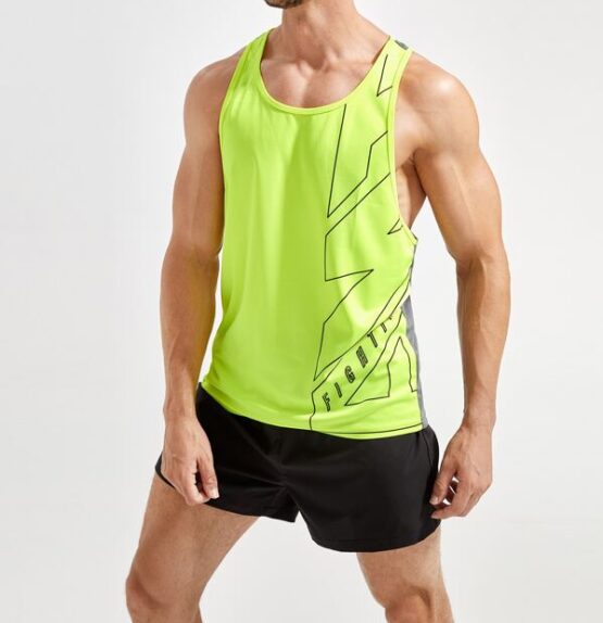 Men Letter Graphic Color Block Sports Tank Top