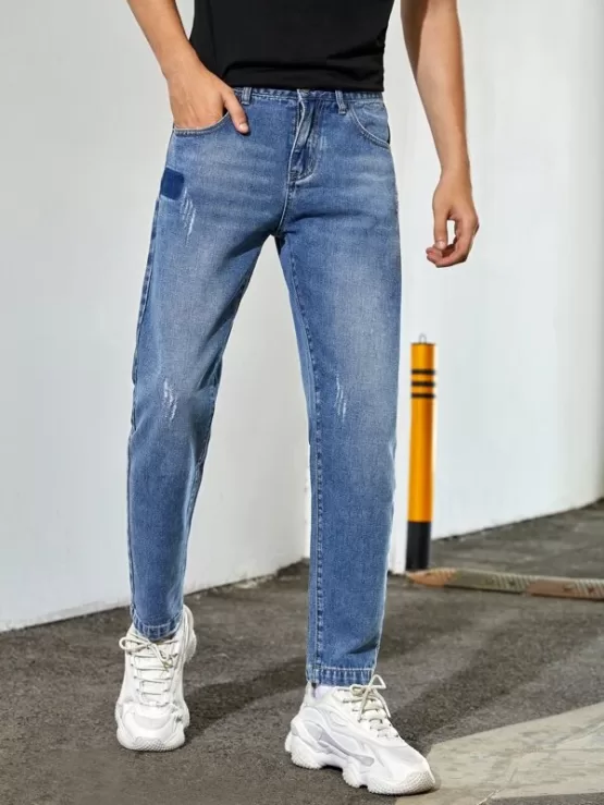 Fantastic  Men Ripped Cat Whisker Jeans - Image 3