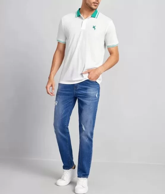 Men Horse Embroidered Polo Shirt - Image 3