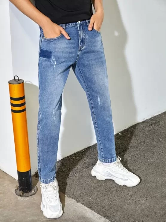 Fantastic  Men Ripped Cat Whisker Jeans