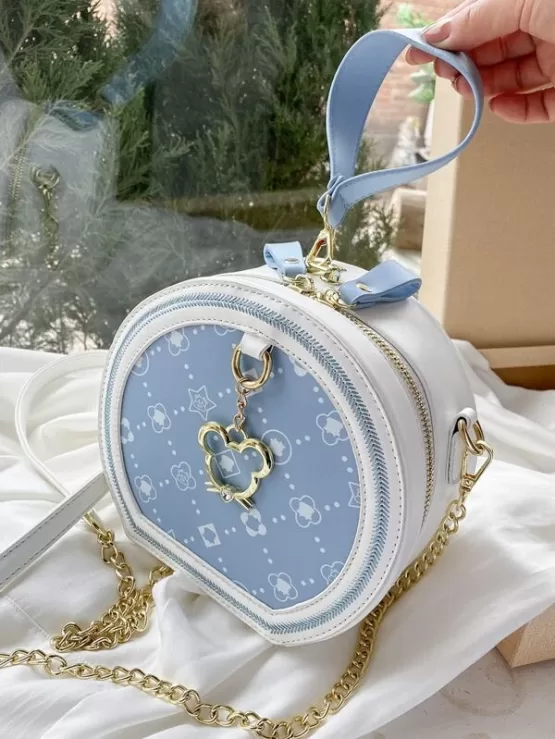 Chain Graphic Circle Bag With Bag Charm - Image 2